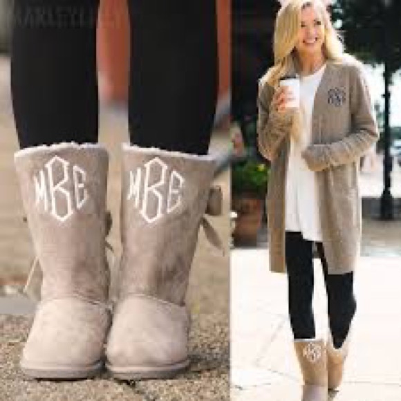 Marley Lilly Sherpa tie boots NOT monogrammed - Picture 6 of 6